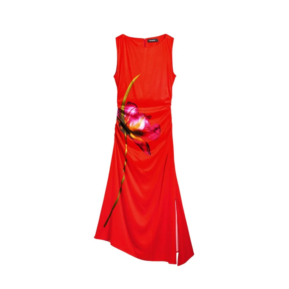 Desigual Red Viscose Long - IT38|XS - Dresses
