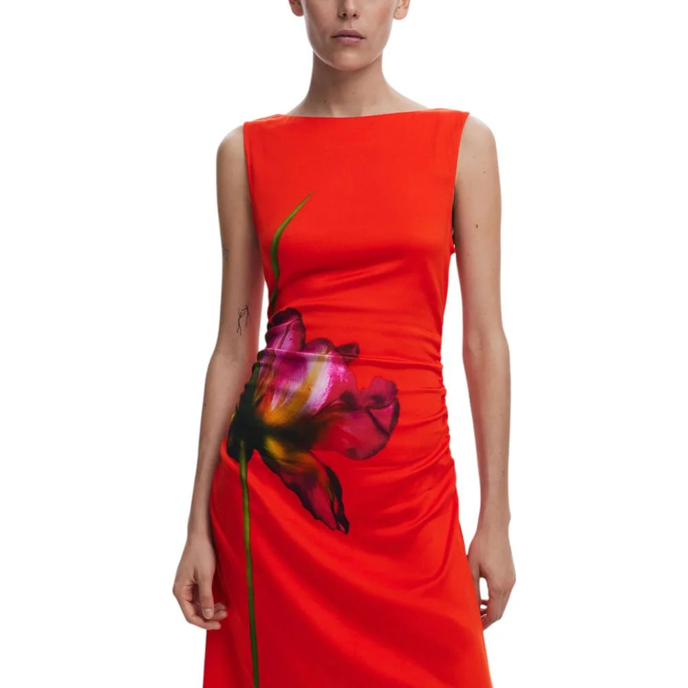 Desigual Red Viscose Long - IT38|XS - Dresses