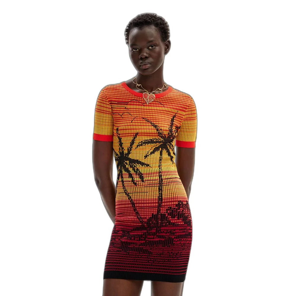 Desigual Red Viscose Midi - XL