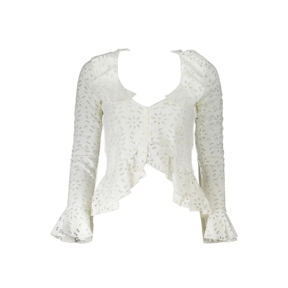 Desigual White Cotton Shirt - Blouses
