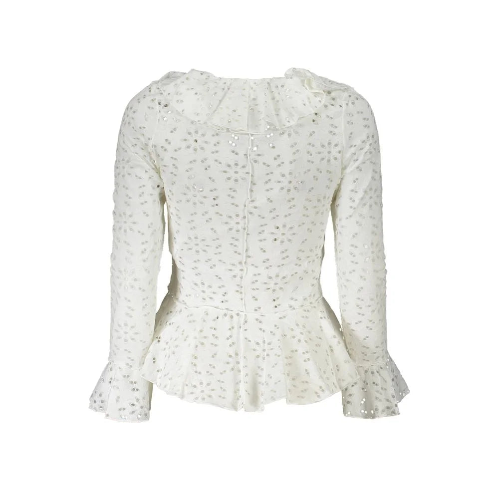 Desigual White Cotton Shirt - Blouses