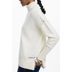 Desigual White Cotton Women Sweater - M