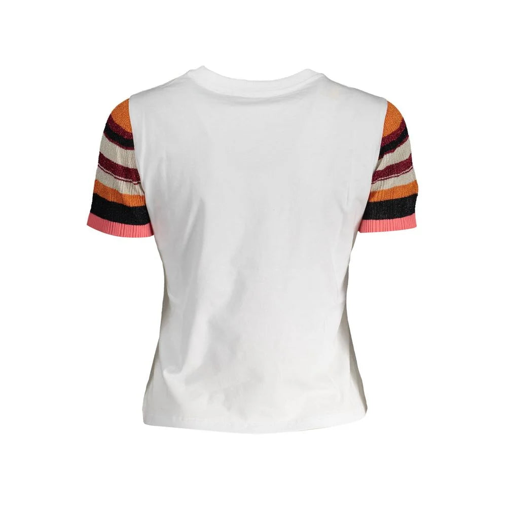 Desigual White Cotton Women T-Shirt - T-Shirts