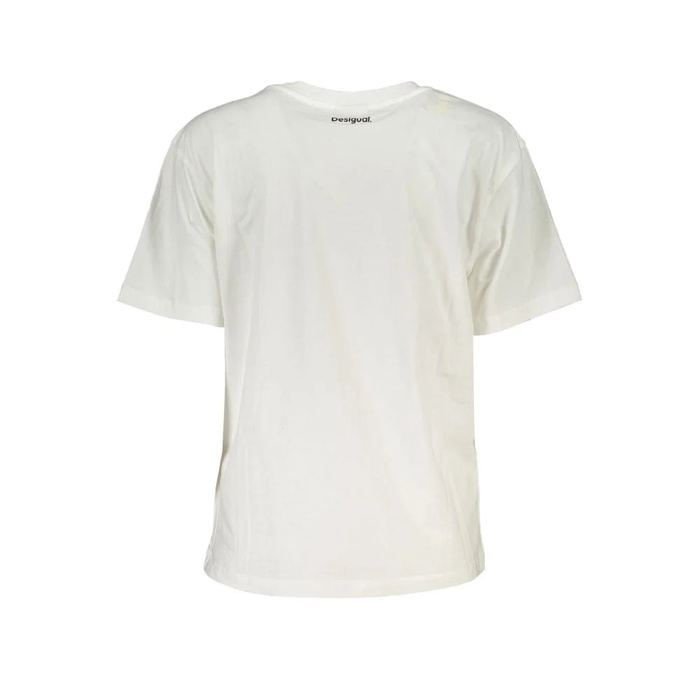 Desigual White Cotton Women T-Shirt - XS - T-Shirts