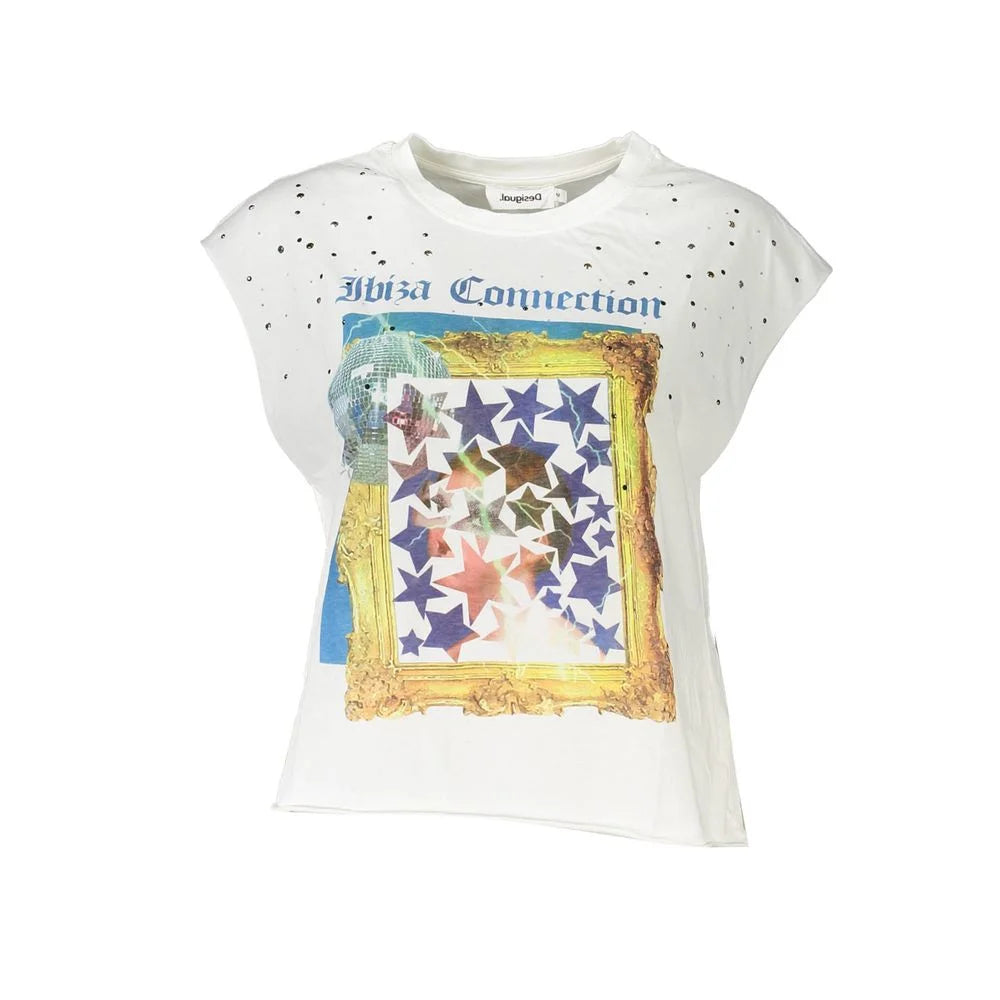 Desigual White Cotton Women Top - L