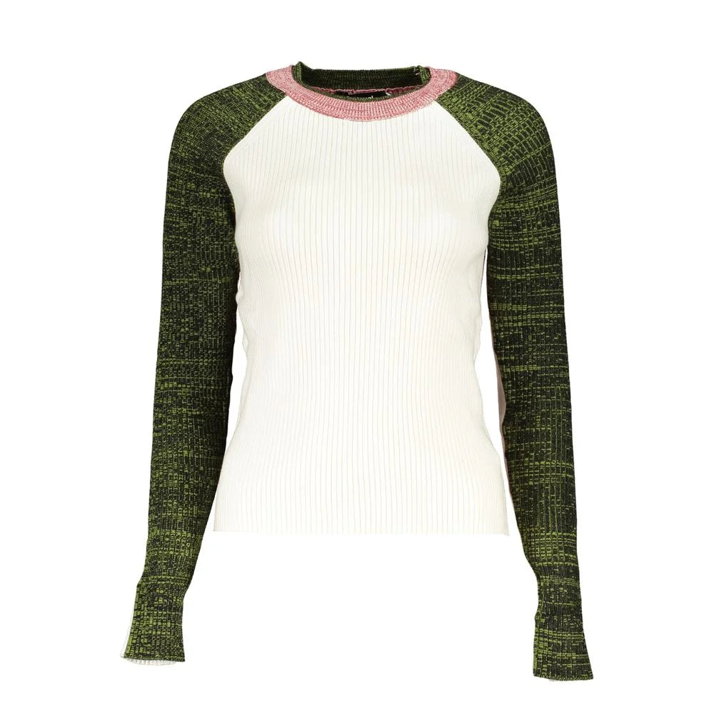 Desigual White Polyester Sweater - Sweaters