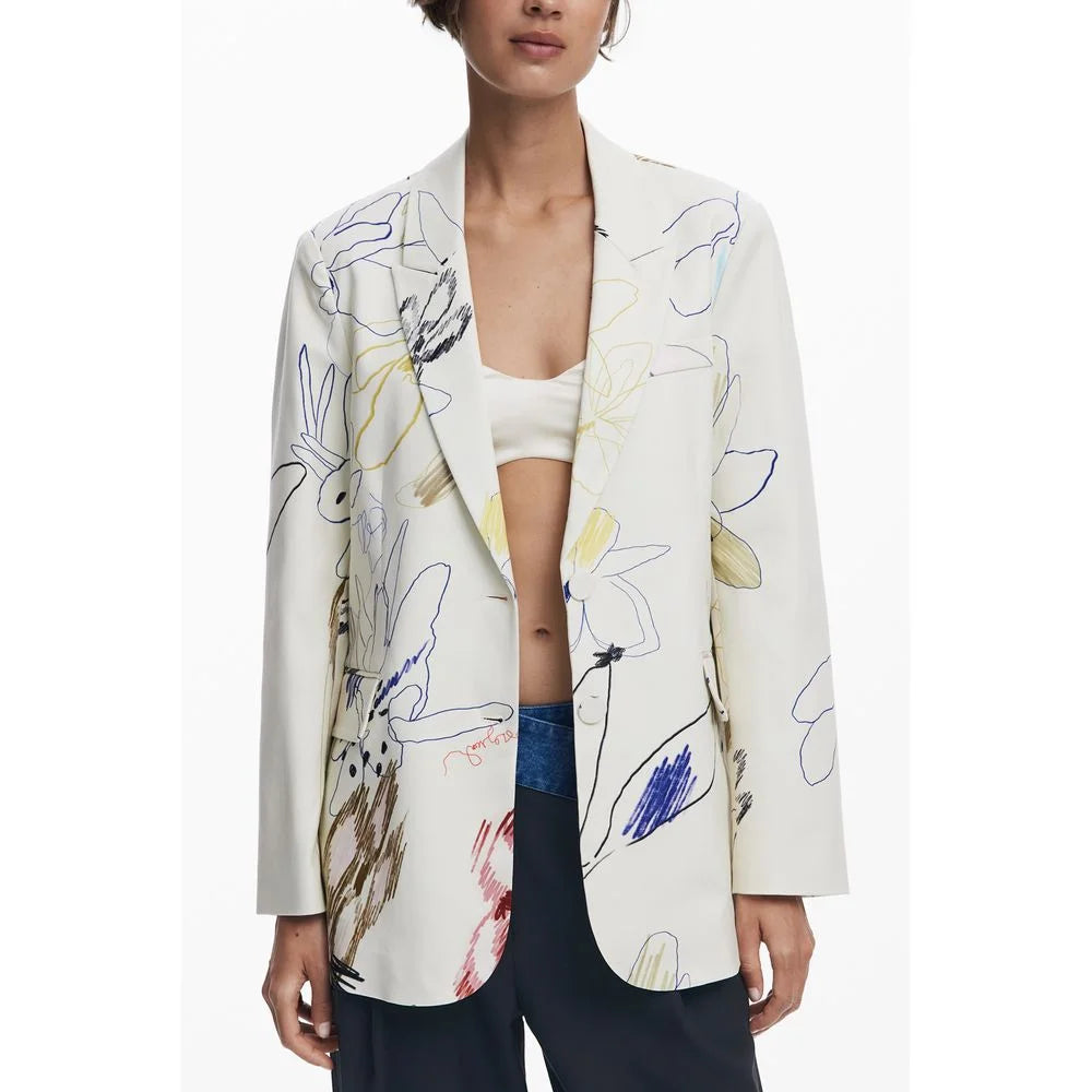 Desigual White Polyester Women Jacket - M