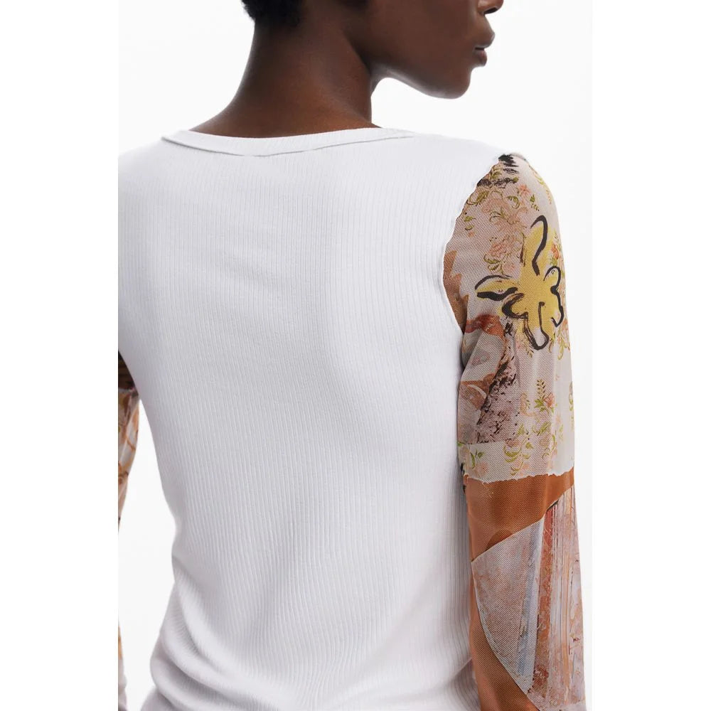Desigual White Polyester Women Sweater - Sweaters