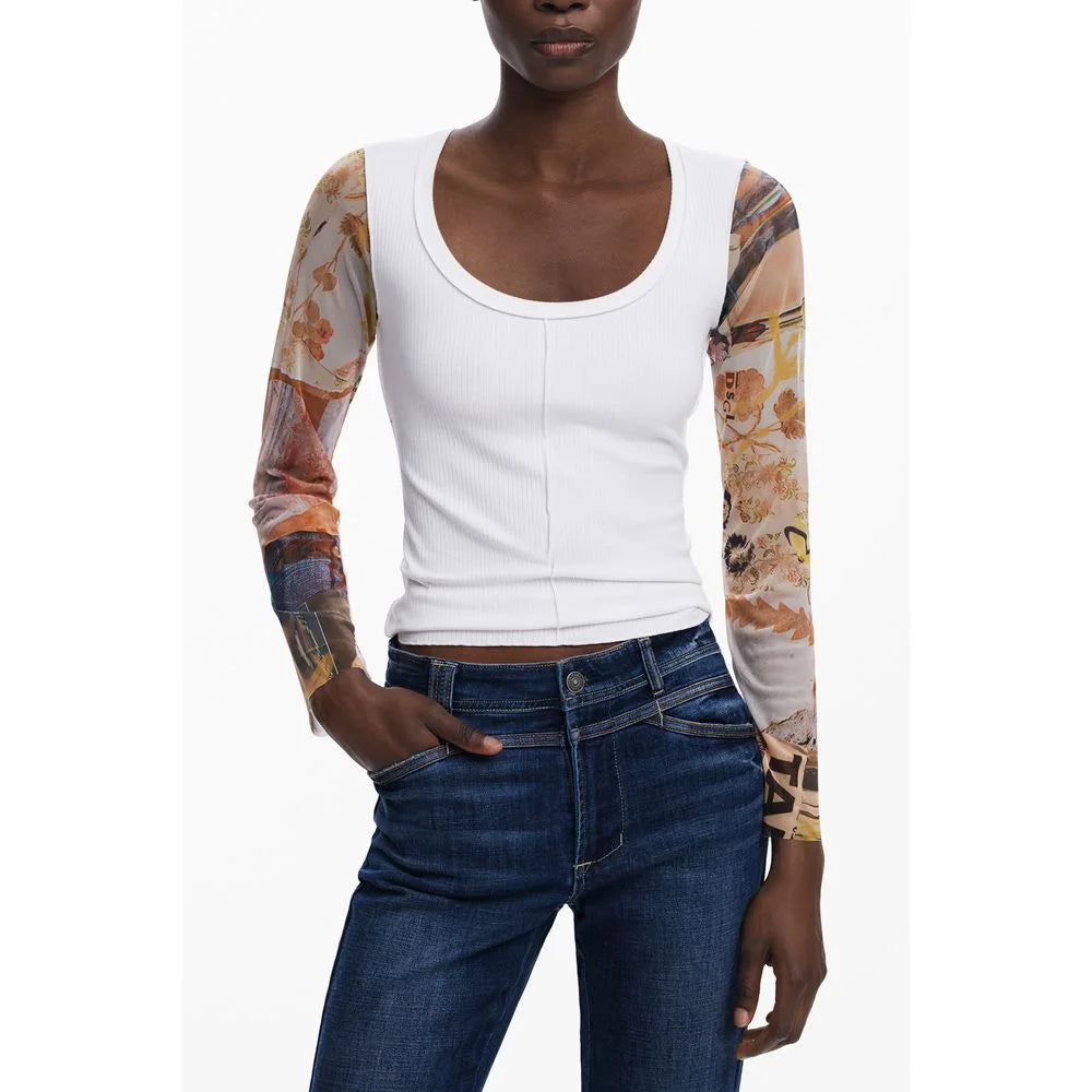 Desigual White Polyester Women Sweater - Sweaters