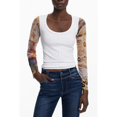 Desigual White Polyester Women Sweater - Sweaters
