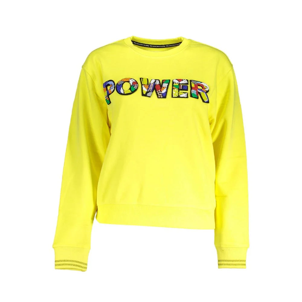 Desigual Yellow Cotton Women Sweater - Sweatshirts