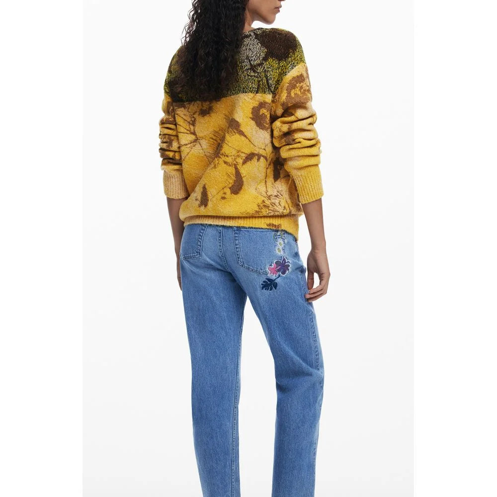 Desigual Yellow Wool Women Sweater - S