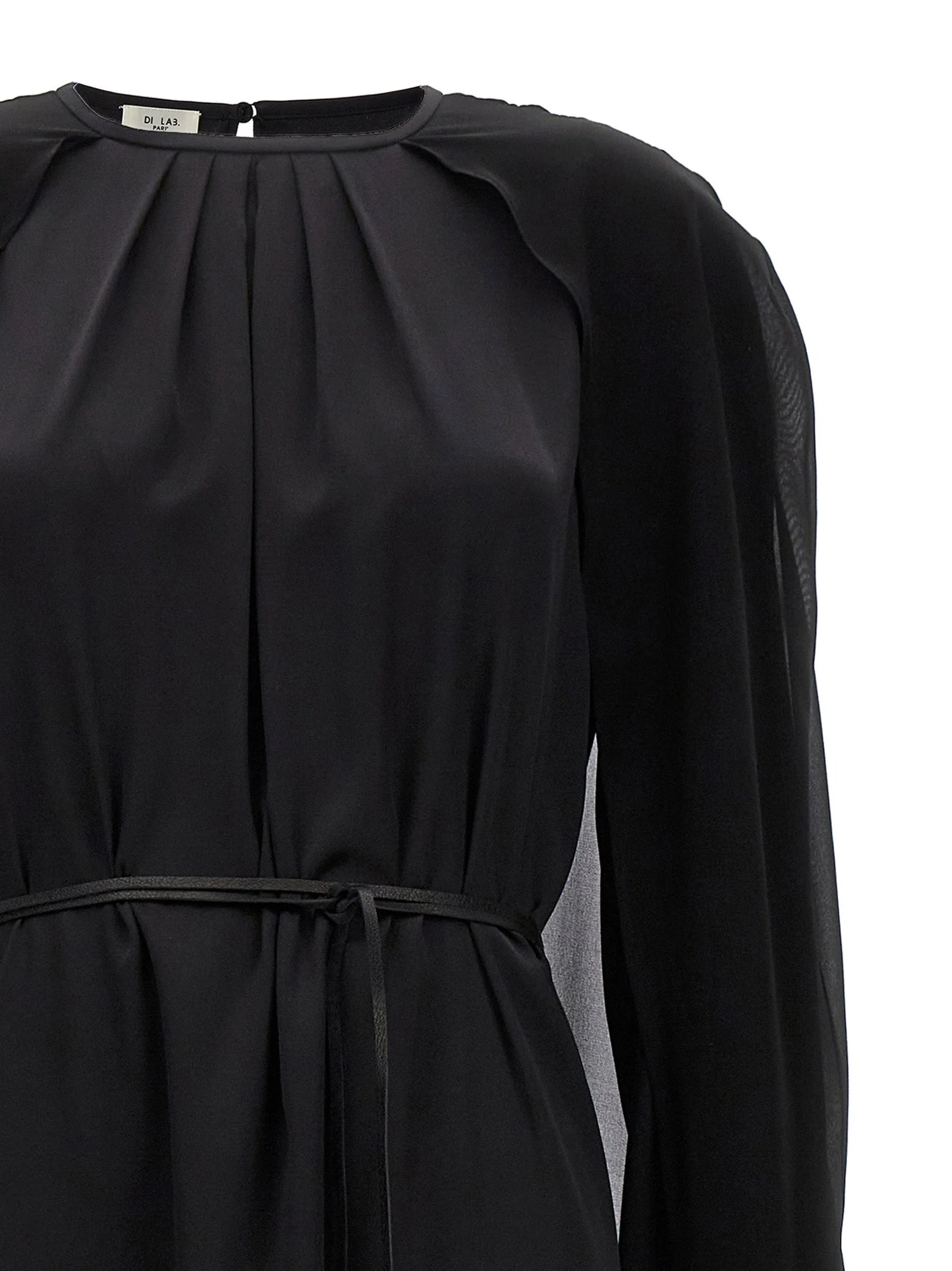 DI.LA3 PARI’ Black Silk Long Dress - S