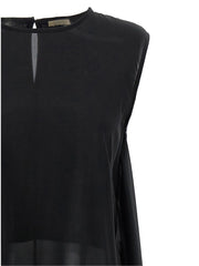 DI.LA3 PARI’ Black Silk Tank Tops - S