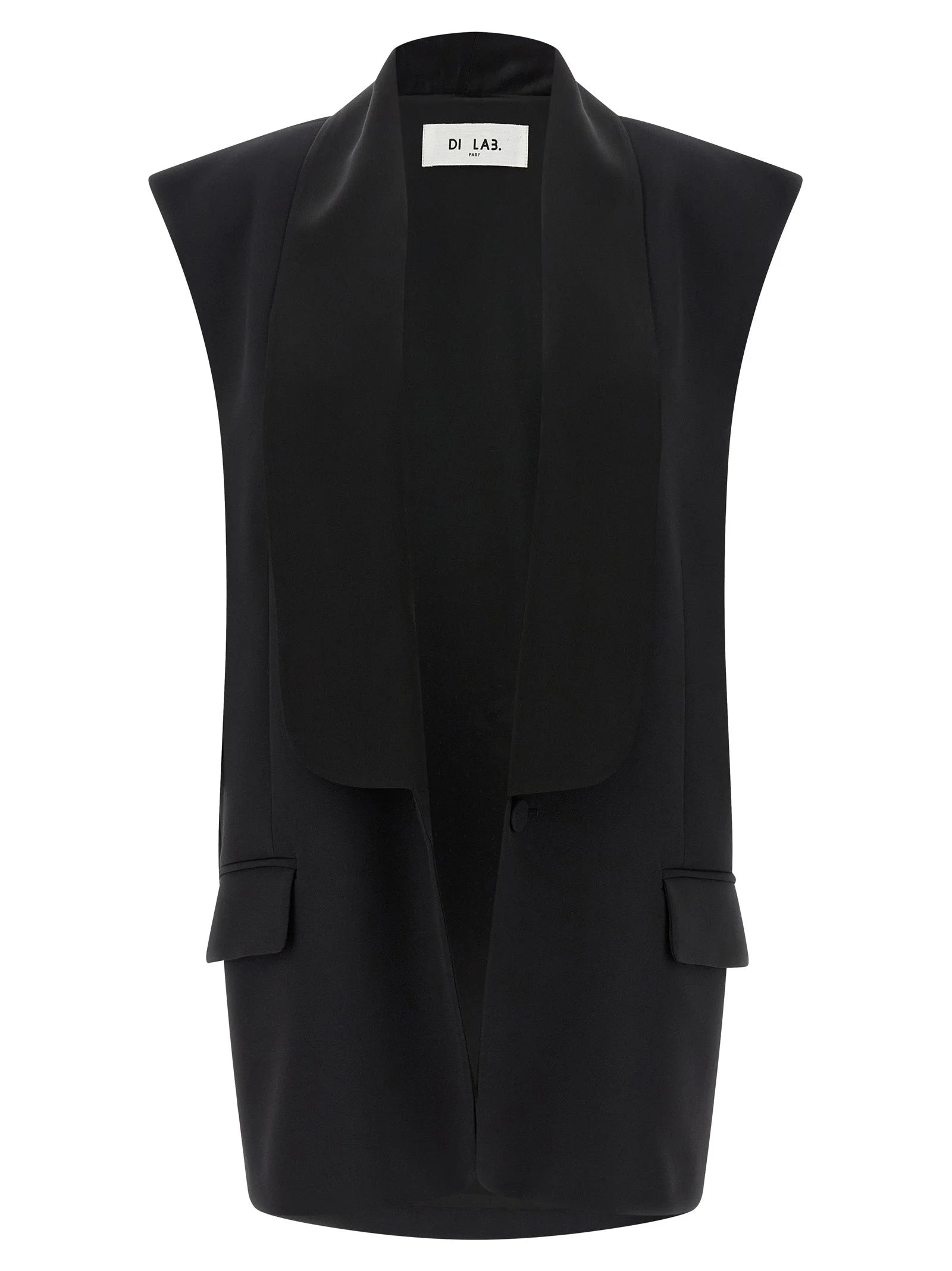 DI.LA3 PARI’ Black Viscose Sleeveless Jacket