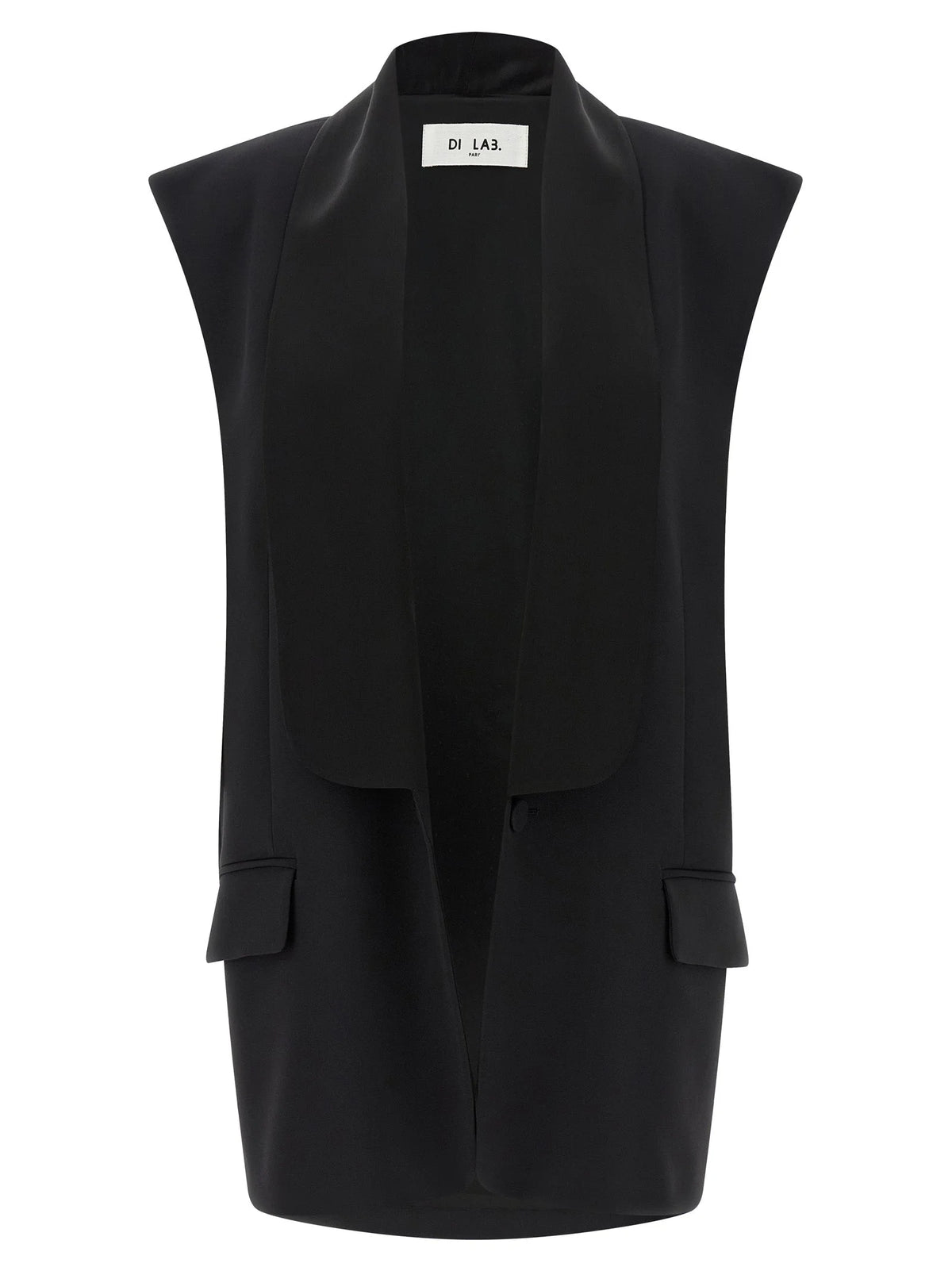 DI.LA3 PARI’ Black Viscose Sleeveless Jacket