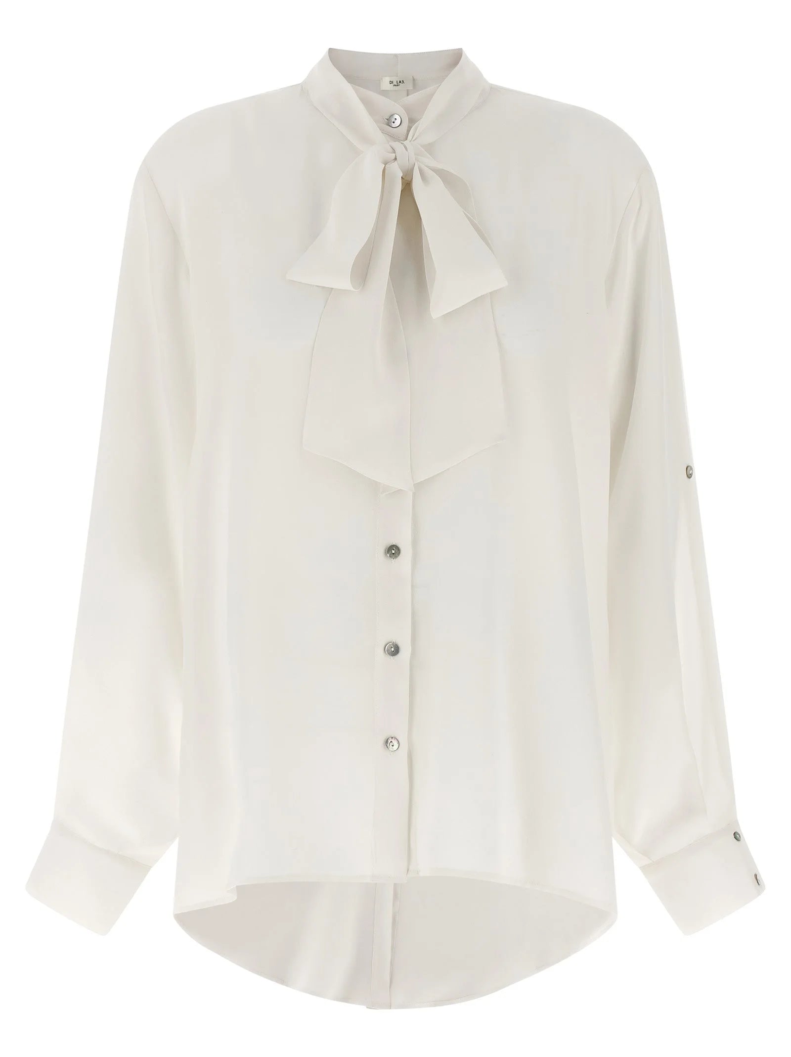 DI.LA3 PARI’ White Silk Blouse - L