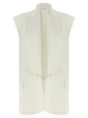 DI.LA3 PARI’ White Viscose Sleeveless Jacket