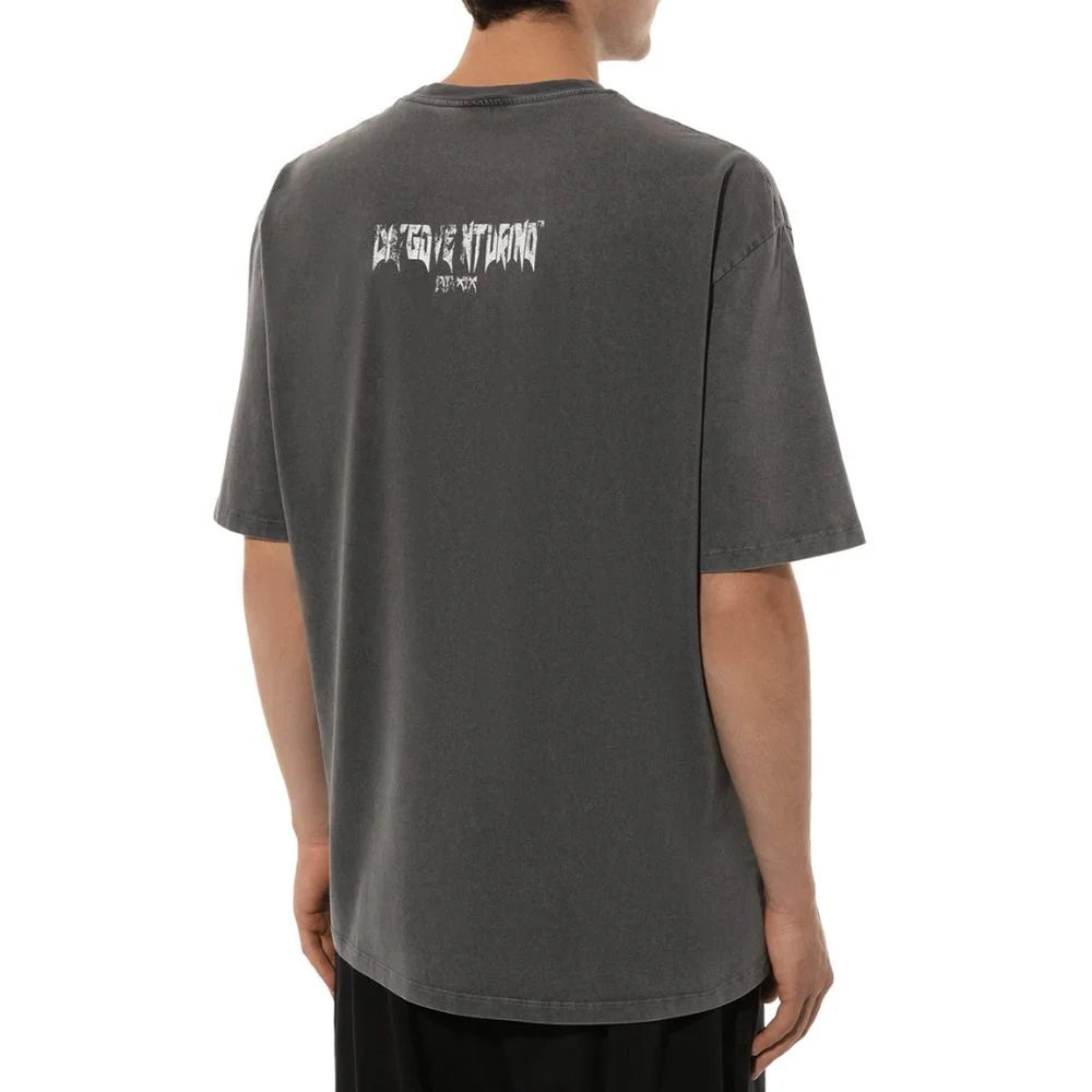 Diego Venturino Gray Cotton T-Shirt - S - T-Shirts