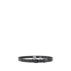 Diesel Black Calf Leather Bos Taurus Regular Belt