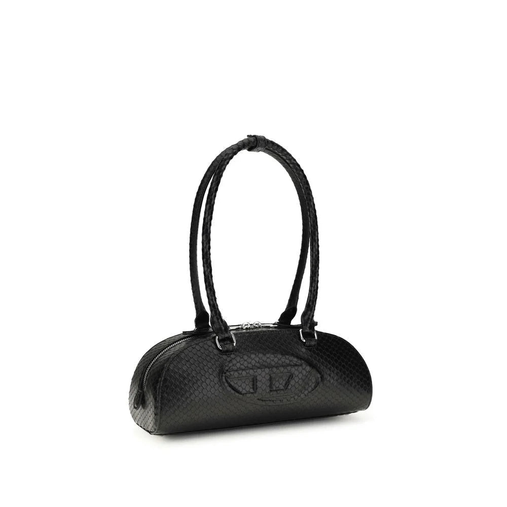 Diesel Μαύρη Τσάντα Ώμου από Δέρμα Γελάδι Bos Taurus