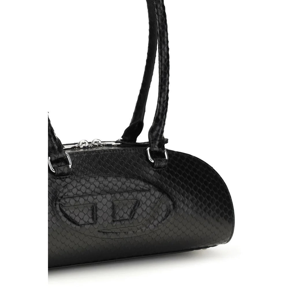 Diesel Black Calf Leather Bos Taurus Shoulder Bag