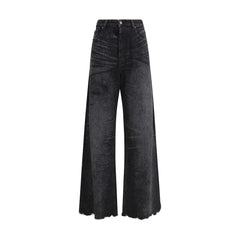 Diesel Black Cotton Relaxed Fit Jeans
