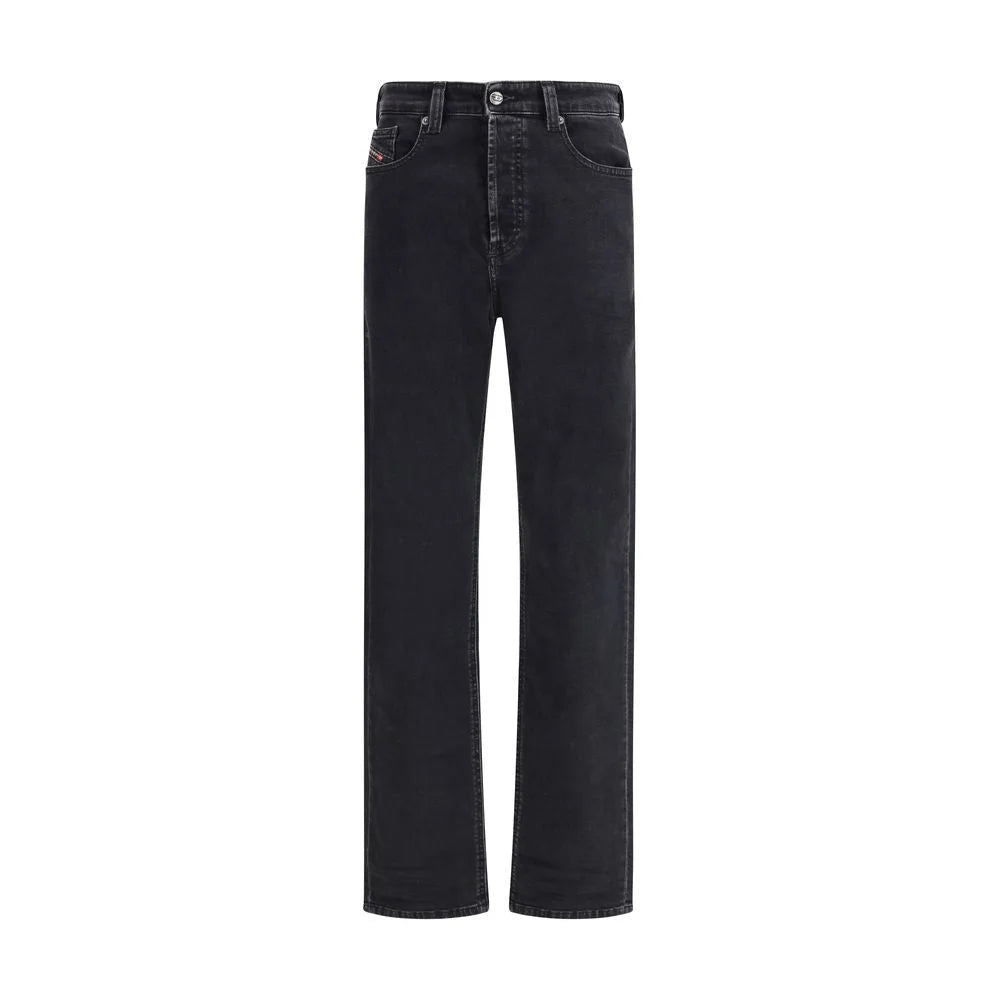 Diesel Black Cotton Relaxed Fit Jeans
