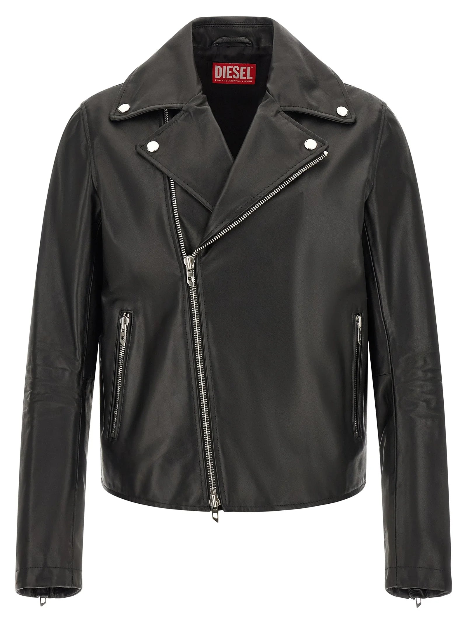 Diesel Black Cowhide Leather Jacket - IT50 | L