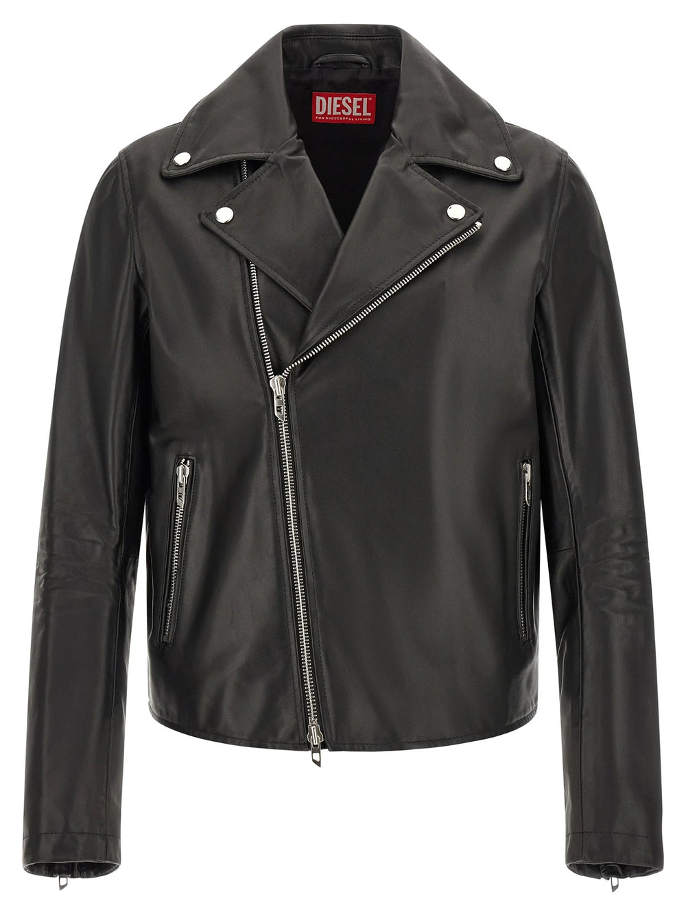 Diesel Black Cowhide Leather Jacket - IT50 | L