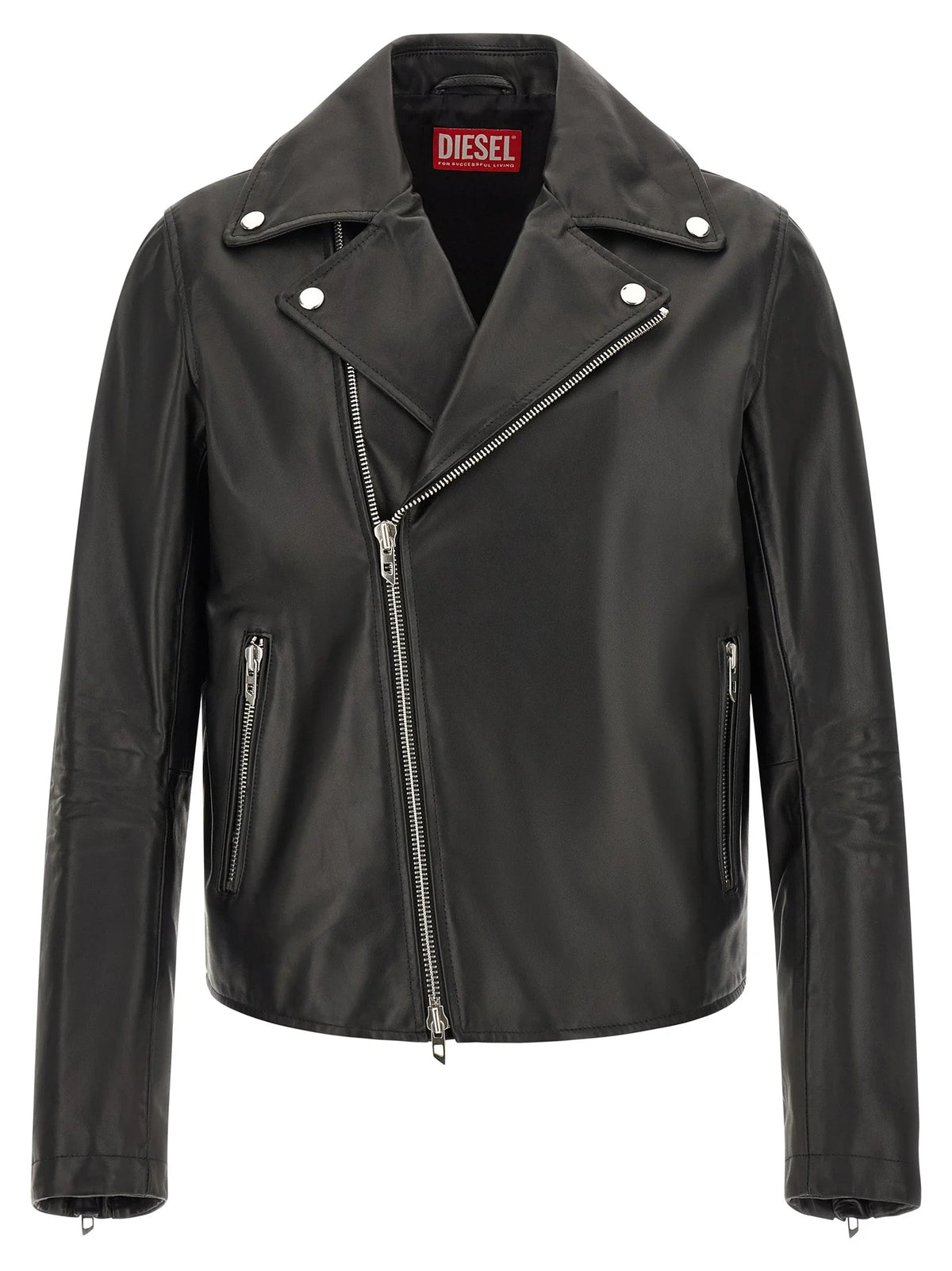 Diesel Black Cowhide Leather Jacket - IT50 | L