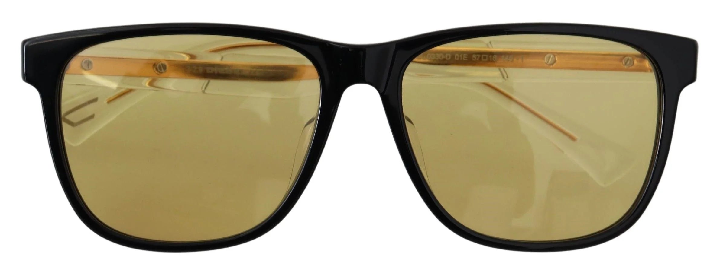 Diesel Black Frame DL0330-D 01E 57 Yellow Transparent Lenses Sunglasses - Sunglasses