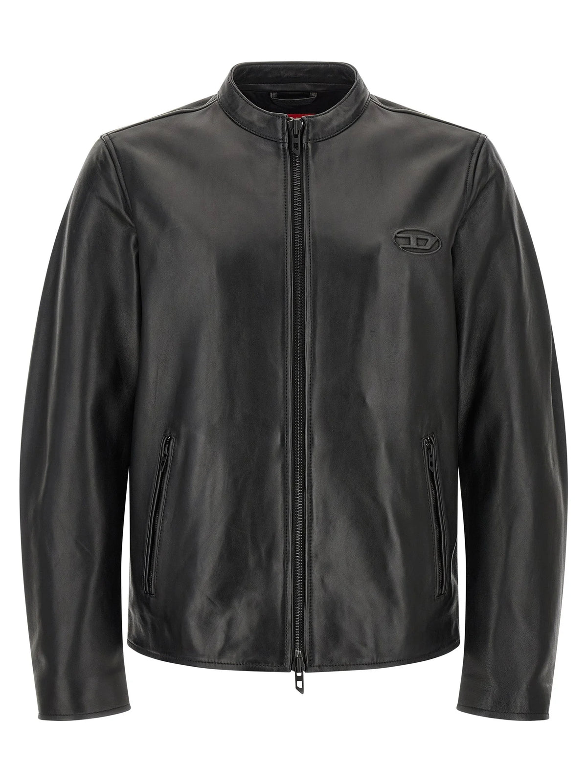 Diesel Black Lamb Leather Leather Jacket - 48 | M