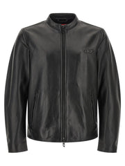 Diesel Black Lamb Leather Leather Jacket - 48 | M