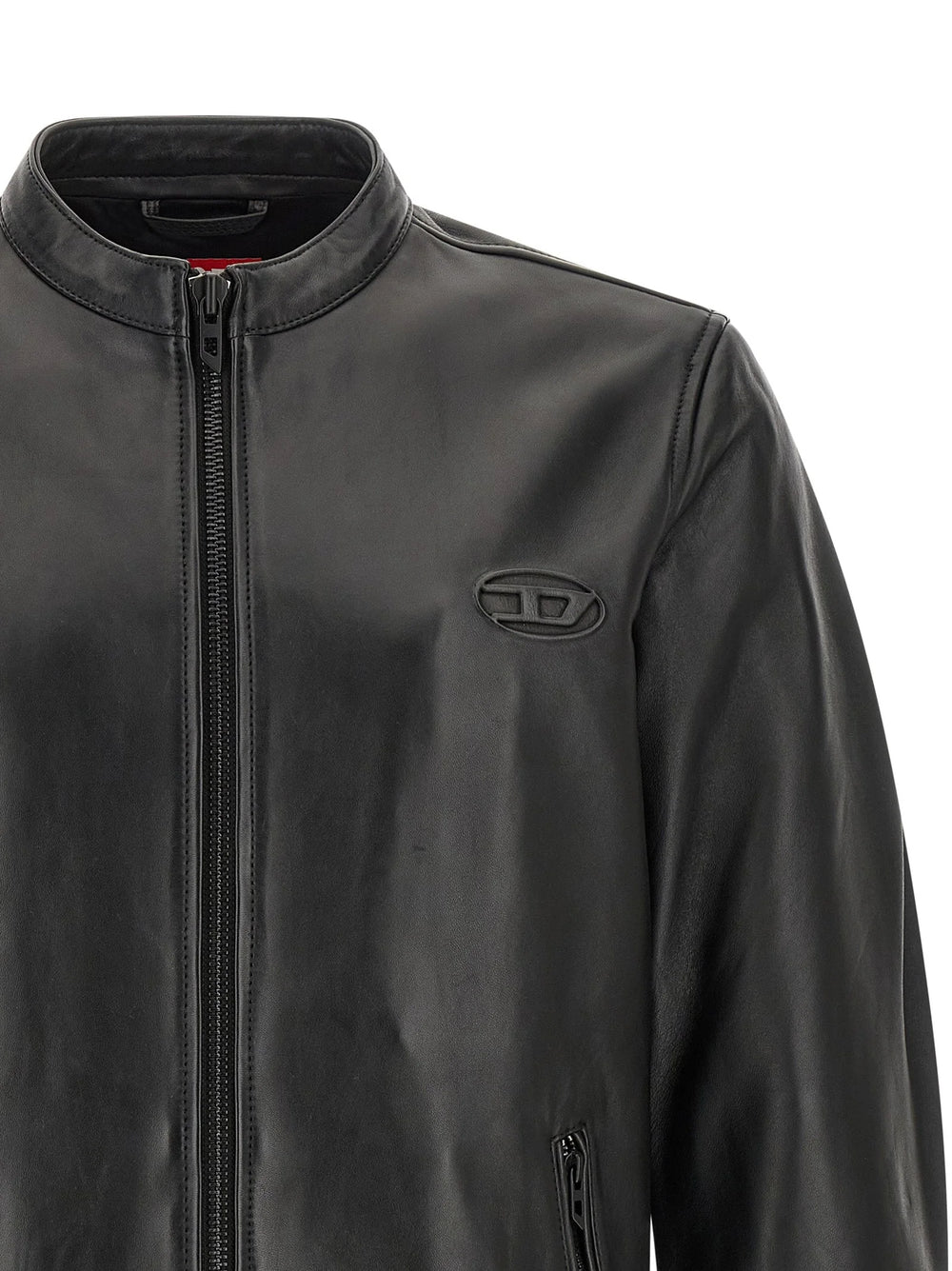 Diesel Black Lamb Leather Leather Jacket - 48 | M
