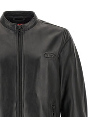 Diesel Black Lamb Leather Leather Jacket - 48 | M