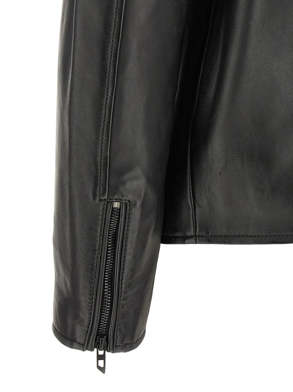Diesel Black Lamb Leather Leather Jacket - 48 | M