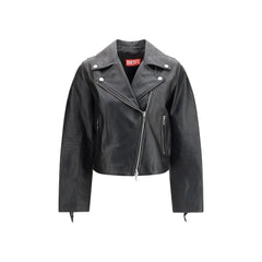 Diesel Black Leather Jacket - IT40 | M
