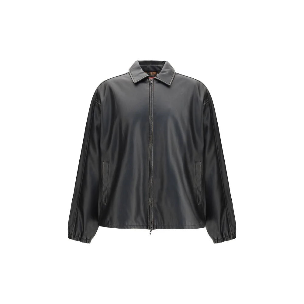 Diesel Black Polyester Biker Jacket