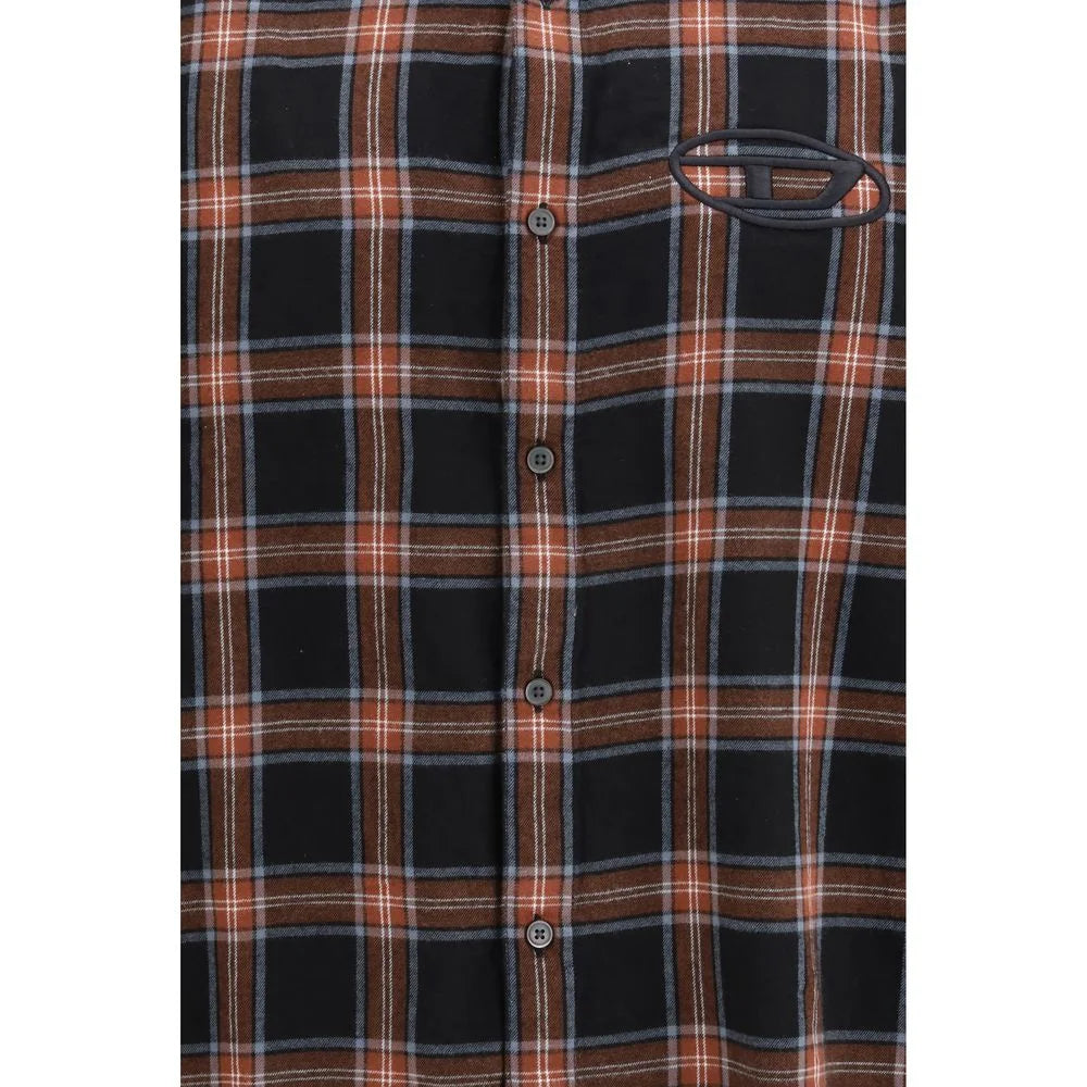 Diesel Blue Cotton Pattern Shirt