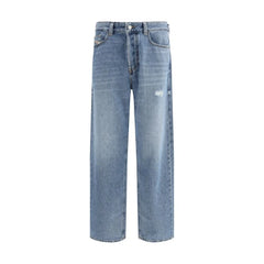 Diesel Blue Cotton Relaxed Fit Jeans