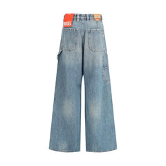 Diesel Blue Cotton Relaxed Fit Jeans