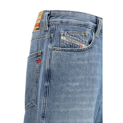 Diesel Blue Cotton Relaxed Fit Jeans