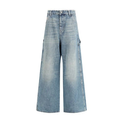 Diesel Blue Cotton Relaxed Fit Jeans