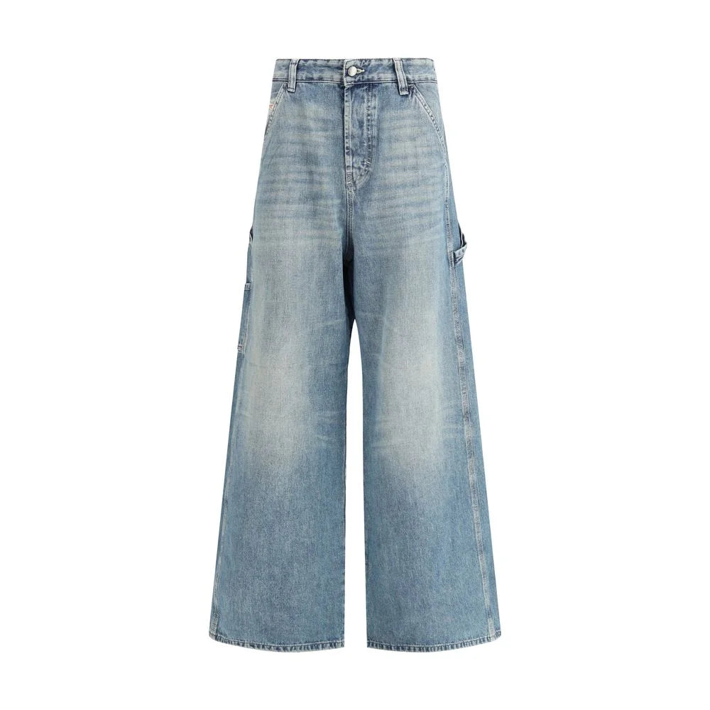 Diesel Blue Cotton Relaxed Fit Jeans - W23