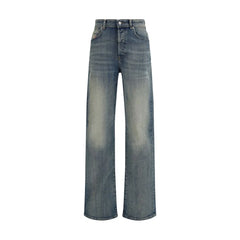 Diesel Blue Cotton Straight-Leg Jeans - Jeans