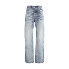 Diesel Blue Cotton Straight-Leg Jeans