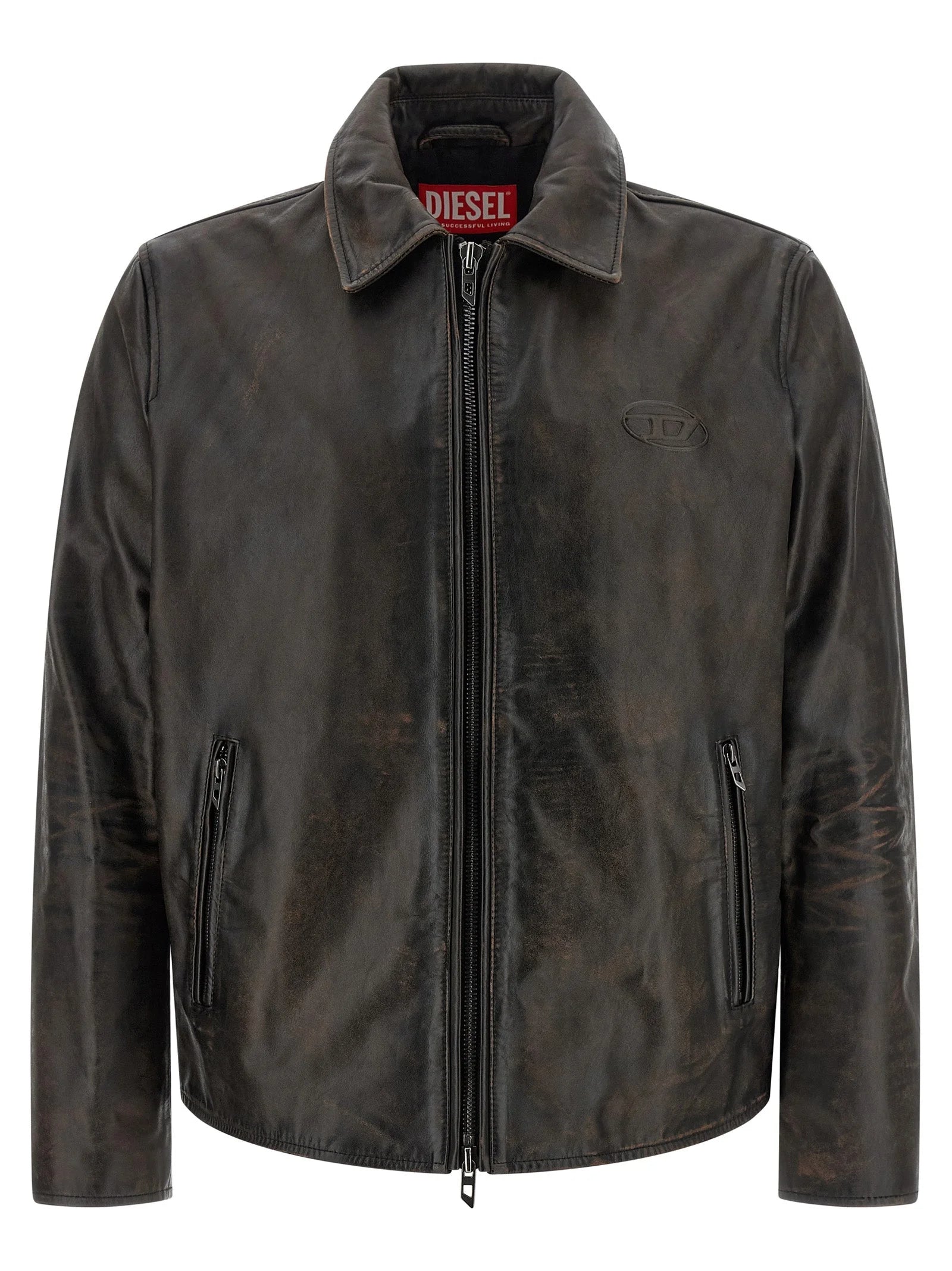Diesel Brown Cowhide Leather Jacket - IT50 | L