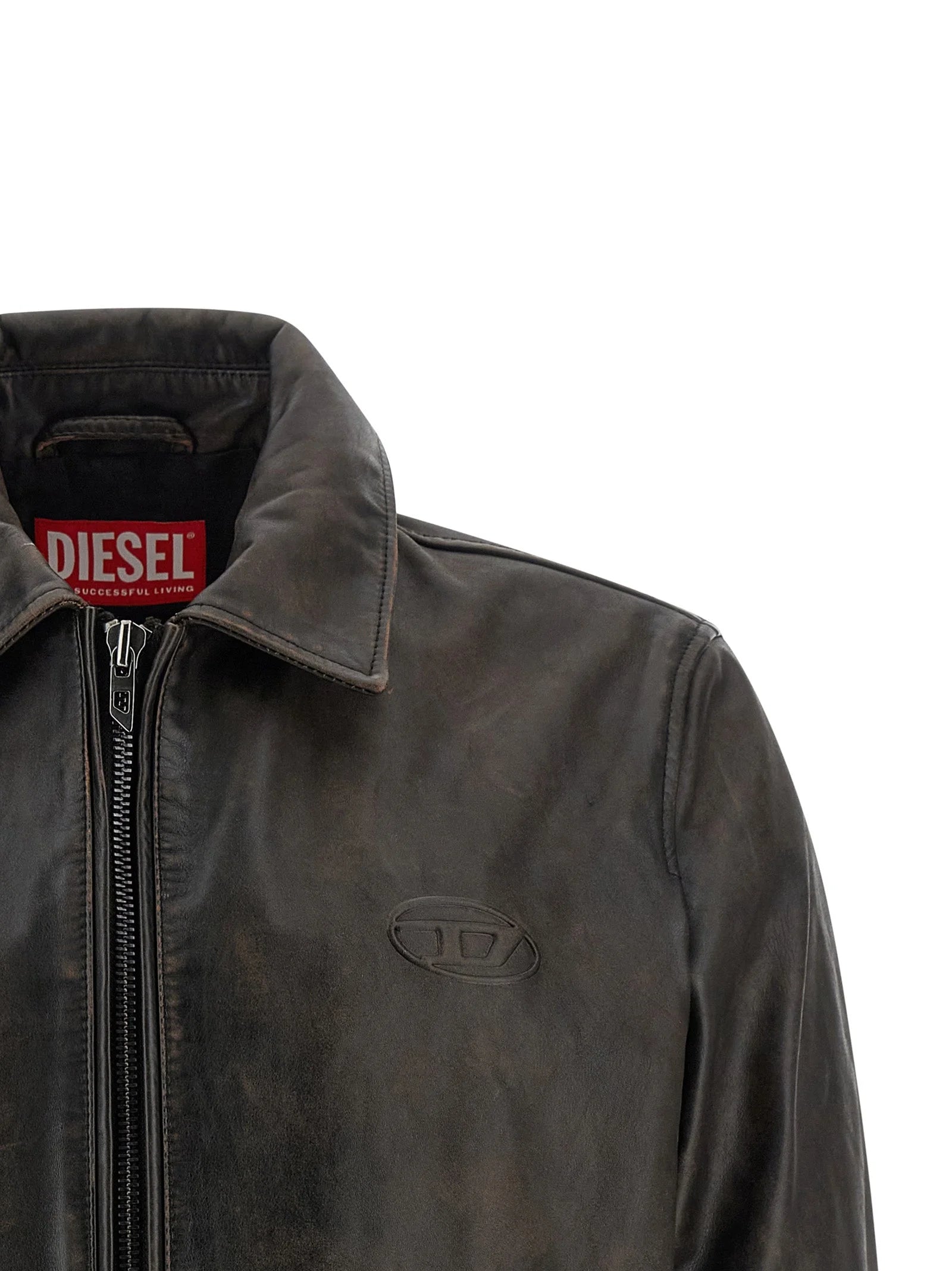 Diesel Brown Cowhide Leather Jacket - IT50 | L