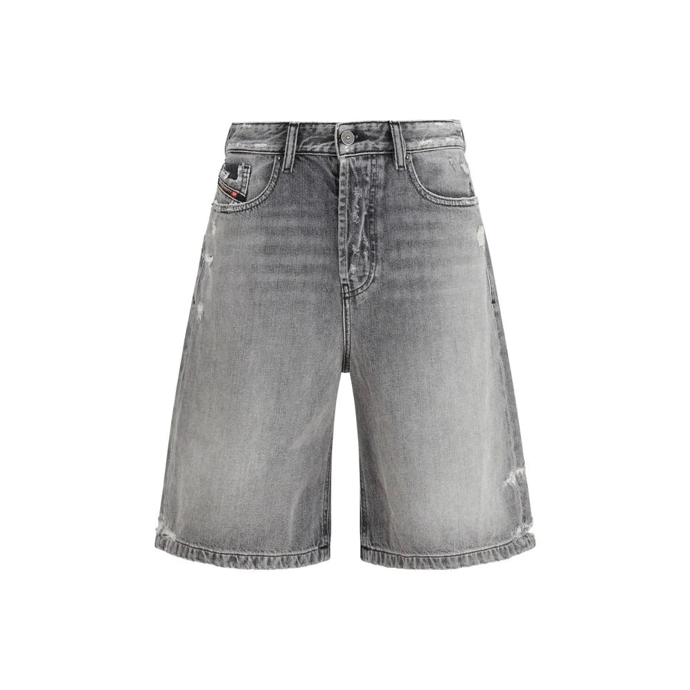 Diesel Gray Cotton Bermuda Shorts